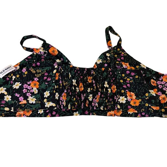 NWT Old Navy Black Floral Crop Top Bra Bralette Tube Top Size 4XL New Plus Size - Picture 1 of 7